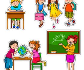 School children vector illustration
