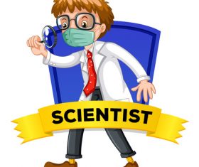 Scientist occupation word card vector