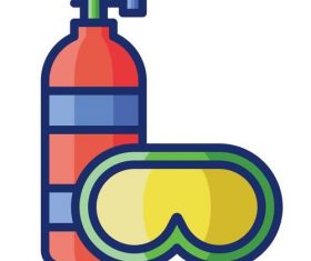 Scuba dive cartoon vector