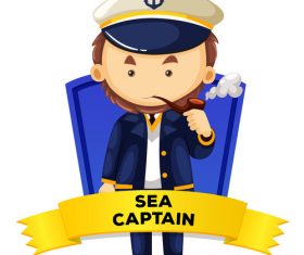 Sea capttain cartoon illustration vector