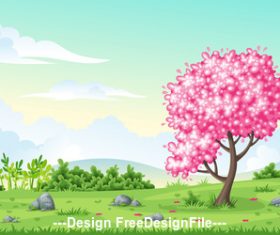 Seamless cartoon nature background vector