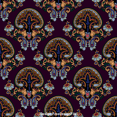 Seamless floral pattern paisley ornament vector