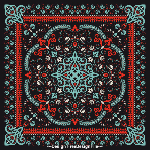 Seamless paisley bandana print pattern vector