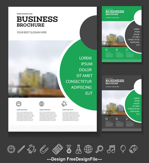 Semicircular Business Brochure design vector