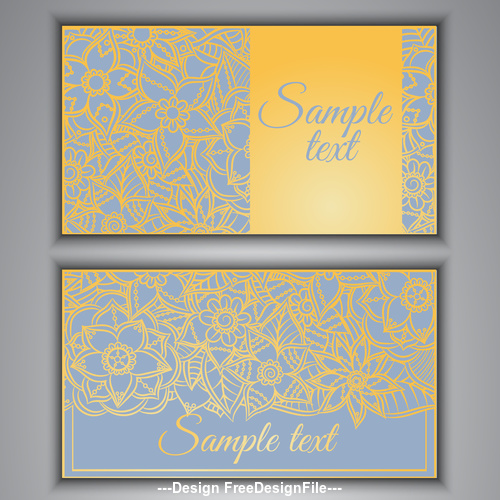 Silver background floral ornamental card vector