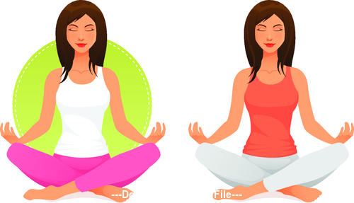 Sister meditation vector