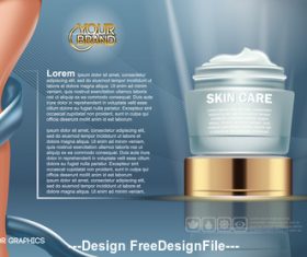 Skin care cosmetic ads template vector
