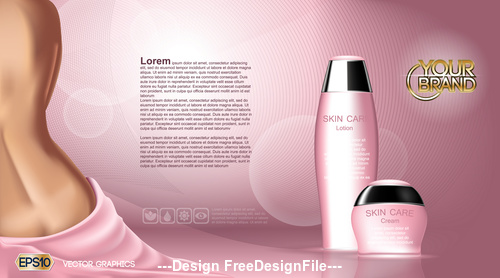 Skin care cosmetic set vector