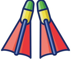 Snorkeling fins cartoon vector