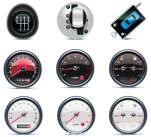 Speedometer and car stall illustration vector