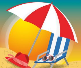 Spend summer vacation on the beach vector