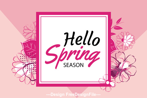 Spring season background template vector