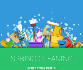 Spring cleaning background vector