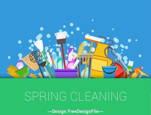 Spring cleaning background vector