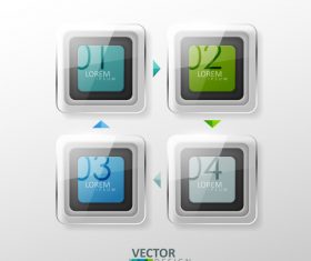 Square glass graphic and number design vector