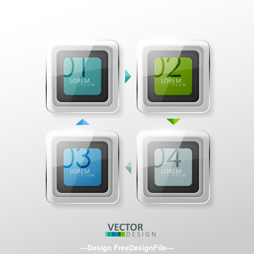 Square glass graphic and number design vector
