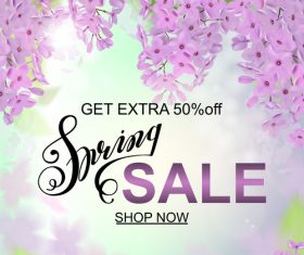 Summer Pink Flower Background Ad Template vector