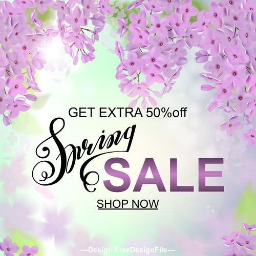 Summer Pink Flower Background Ad Template vector