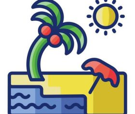 Summer beach cartoon vector