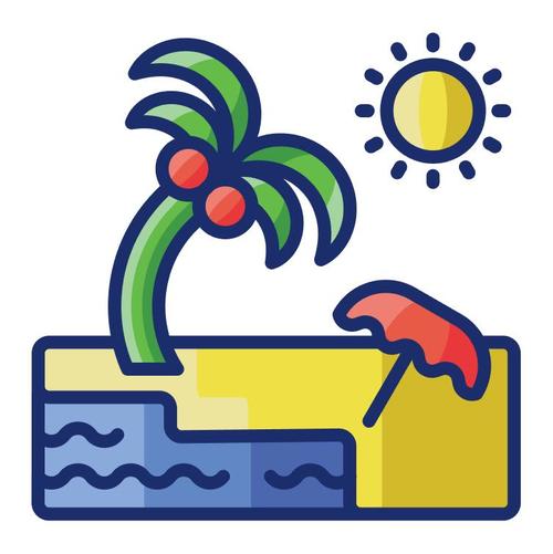 Summer beach cartoon vector