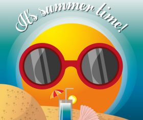 Summer beach cartoon vector