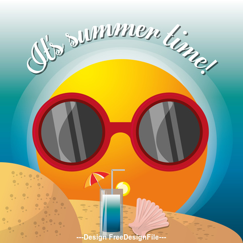 Summer beach cartoon vector