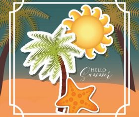 Summer beach vacation illustration vector