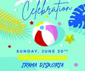 Summer celebration flyer psd template
