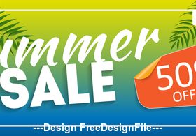 Summer discount banner vector