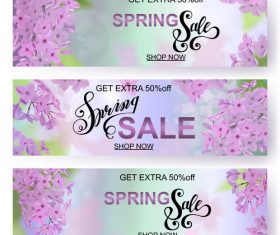 Summer flower background advertising banner template vector