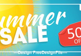Summer half price sale label vector