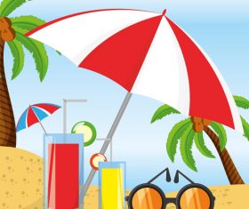 Summer sunny beach vacation vector