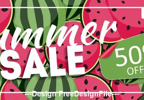 Summer watermelon discount label vector