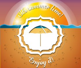 Sunny beach in summer vector