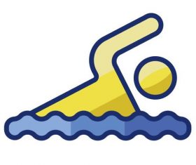 Swimming cartoon vector