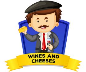 Tasting wines and cheeses illustration vector