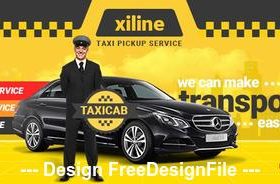 Taxi Online Facebook Cover Template PSD Template
