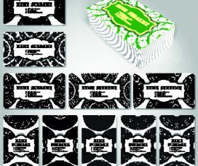 Template commercial black cards set vector