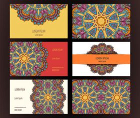 Template flower pattern cards vector