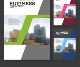 Three colors Brochure cover design vector