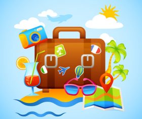 Travel suitcase illustration vector