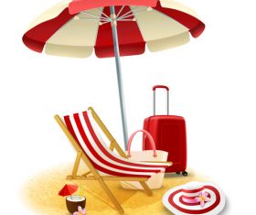 Tropical beach illustration vector