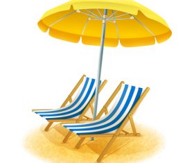 Tropical beach umbrella illustration vector