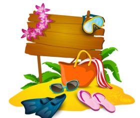 Tropical beach vacation illustration vector