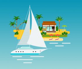 Tropical vacation composition illustration vector