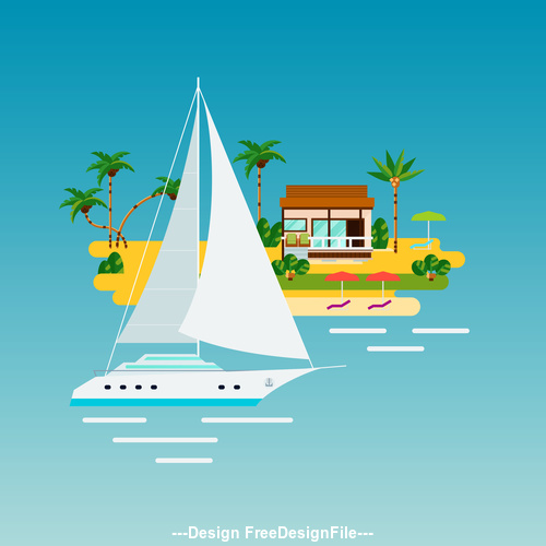 Tropical vacation composition illustration vector