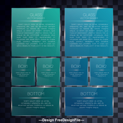 Two color glass banners vector