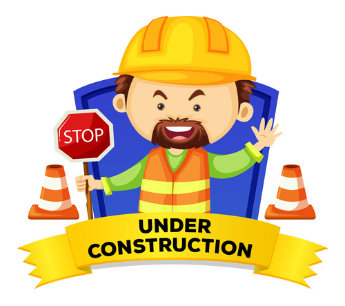 Under construction cartoon illustration vector