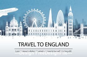 United Kingdom city landscape and travel paper design