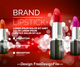 Various Lipstick cosmetic advertising background vector